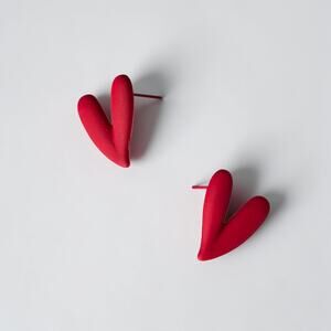 Red Heart Shape Small Stud Earring